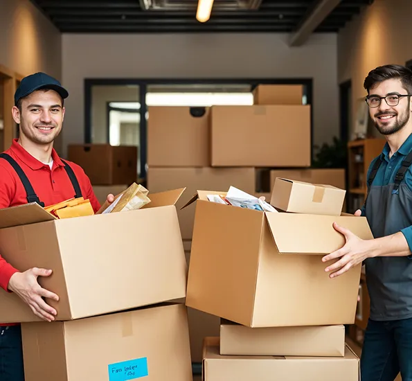 Movers with boxes